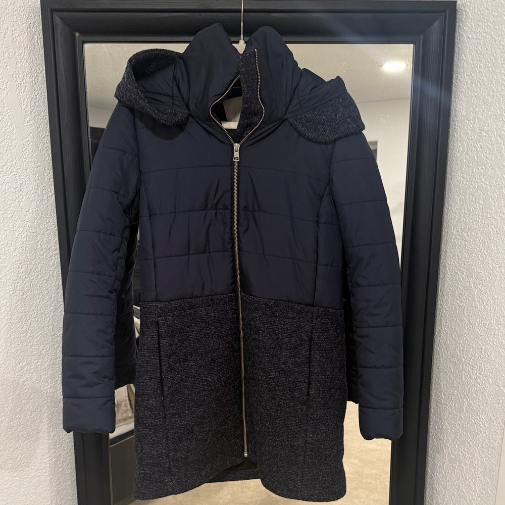 Soia & Kyo Navy Wool and Puffer Jacket